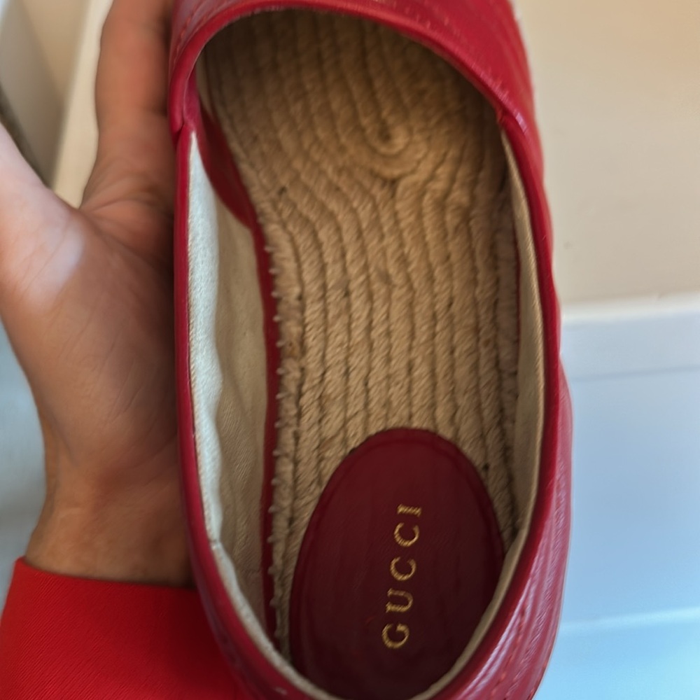 Gucci Red Espadrille Loafers 38.5 - Picture 9 of 9